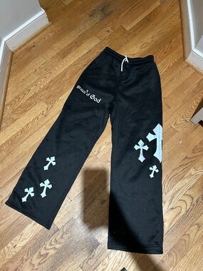 “Grace of God” Black Baggy Sweatpants